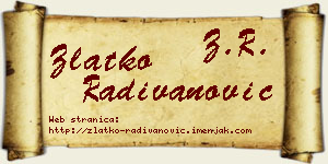 Zlatko Radivanović vizit kartica